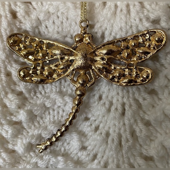 NWT dragonfly ornament  - purple & teal piece on gold tone use as an ornament - Picture 6 of 6